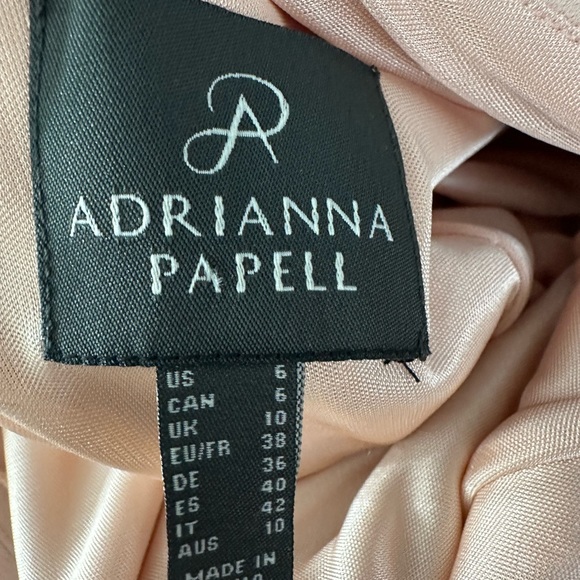 Adrianna Papell V-Back Foldover Collar Short Sleeve Sheath Dress 6 blush color - Picture 6 of 8